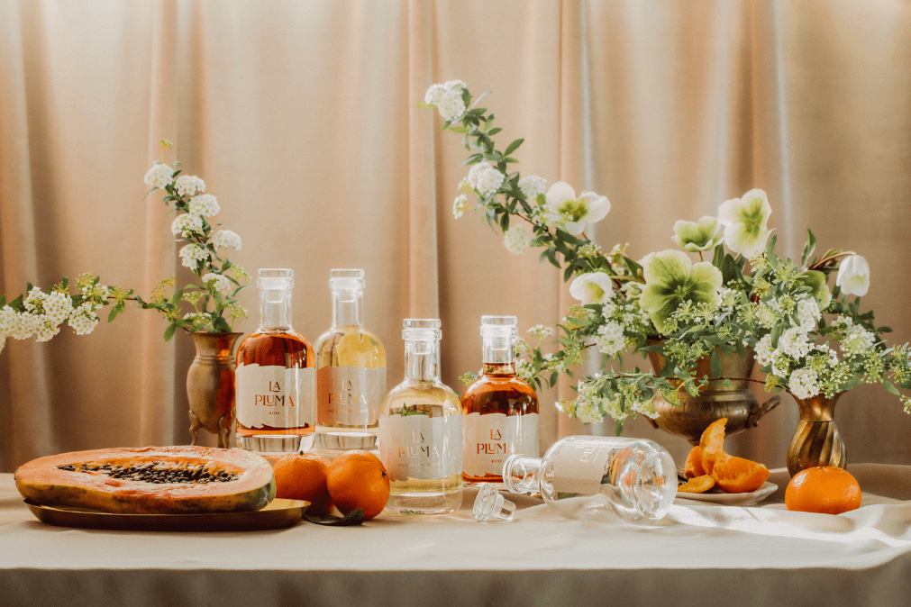 In Good Taste Wine Packaging Photography Tablescape with Flowers