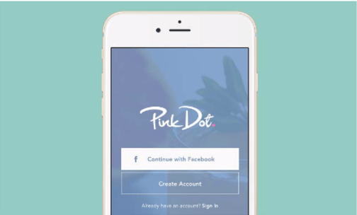 Pink Dot Grocery Chain App Mockup Mobile