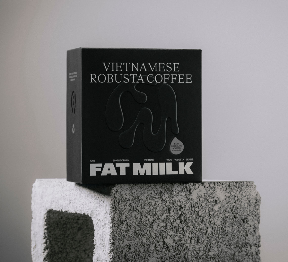 Fat Miilk Packaging Photography Coffee Box Concrete