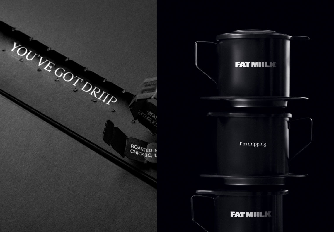 Fat Miilk Packaging Photography Phin Stack and Tear Strip Close Up