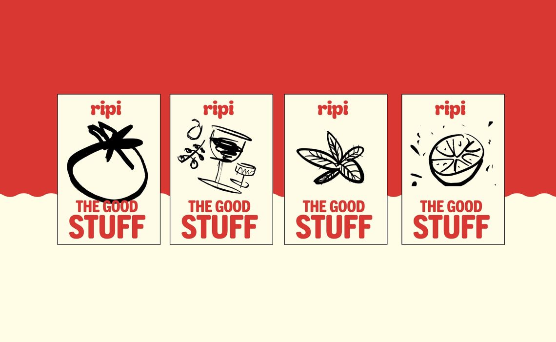 Ripi Branding Layout with Illustrations and Tagline