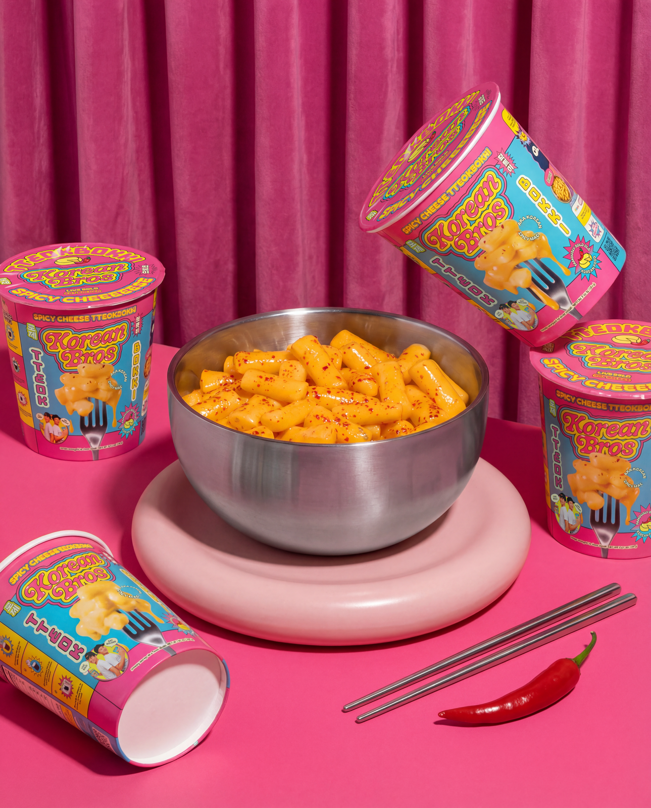 spicy cheese cup curtains set