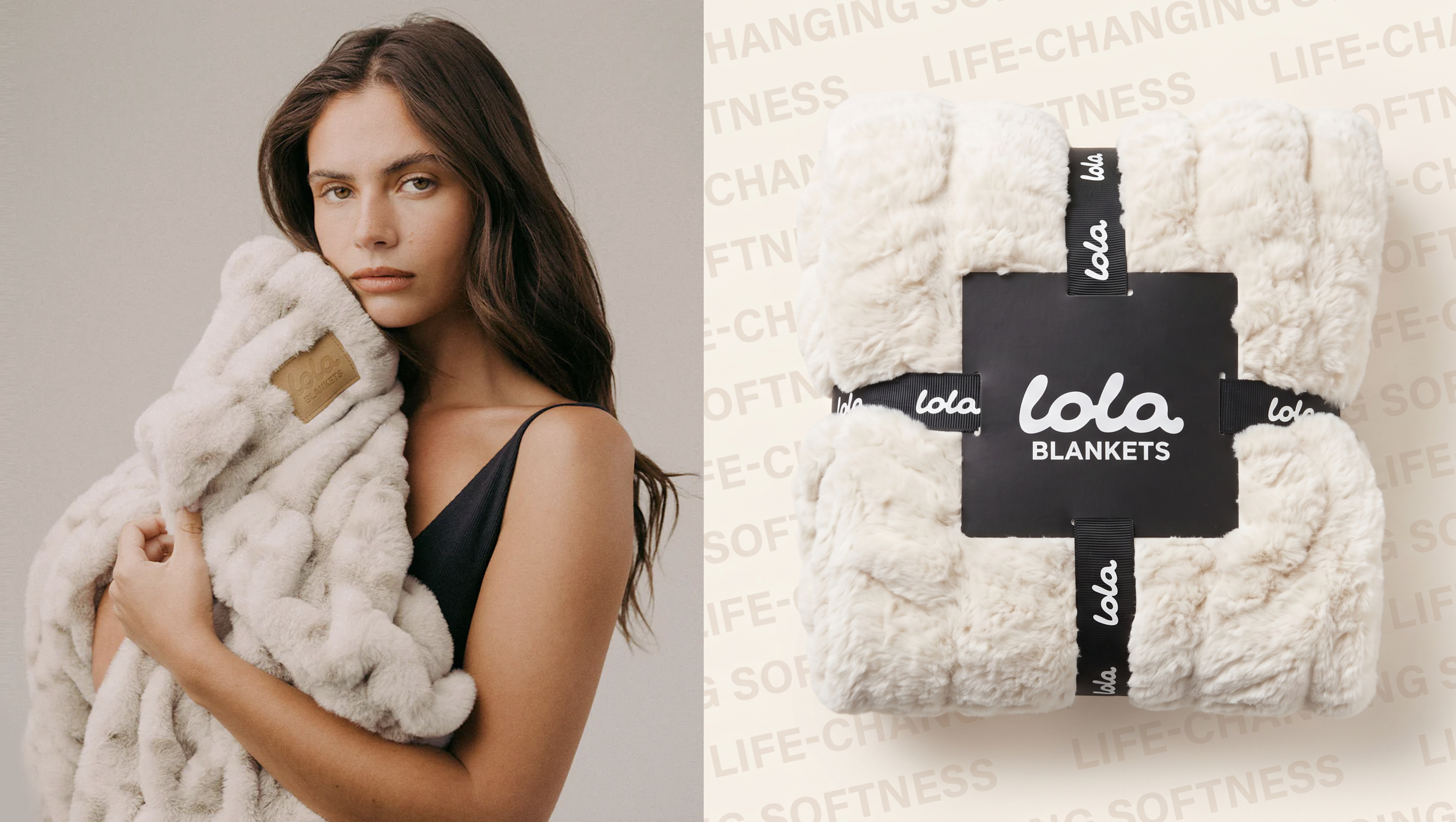 lola blankets model and bundled blanket