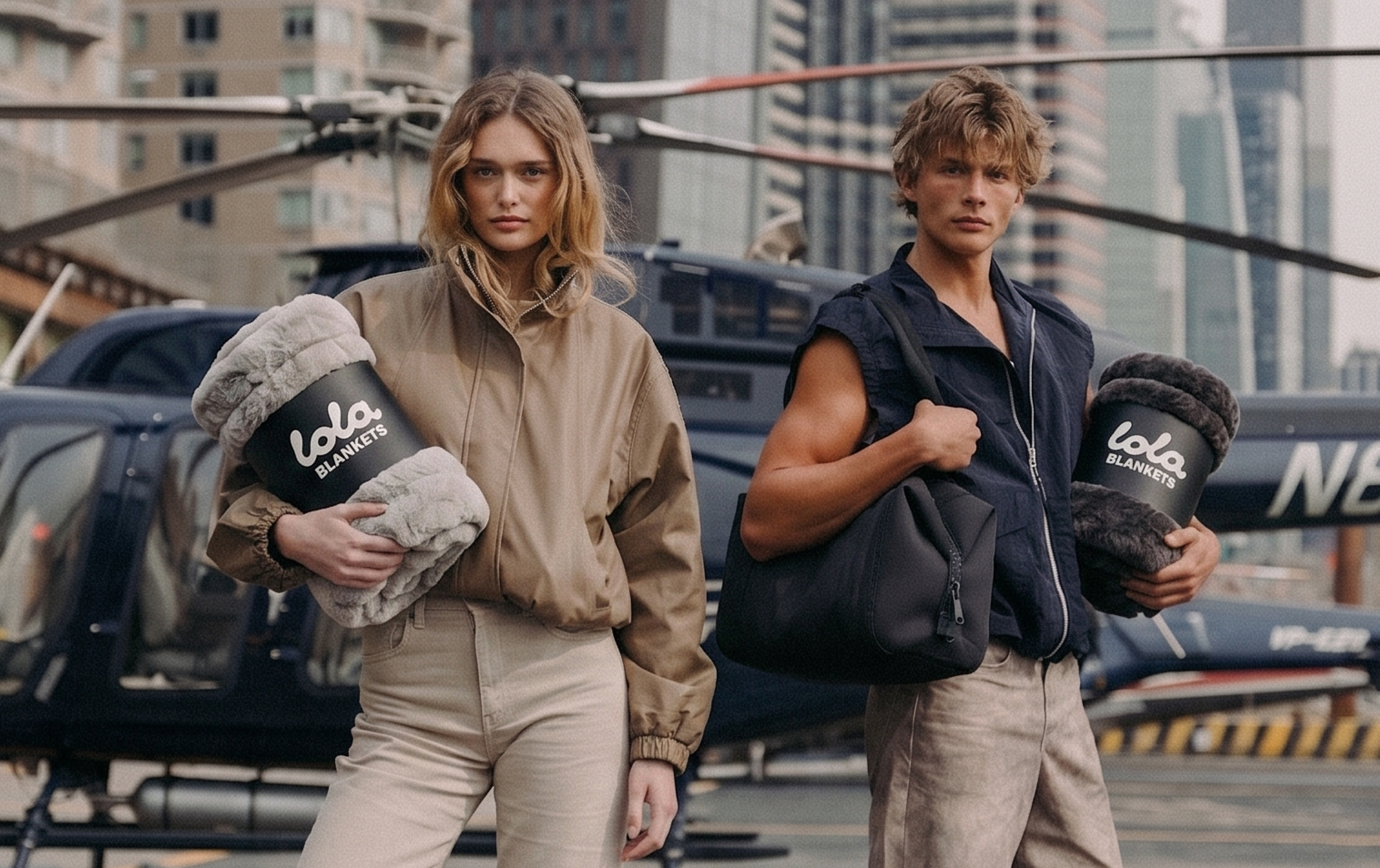 lola blankets helicopter campaign